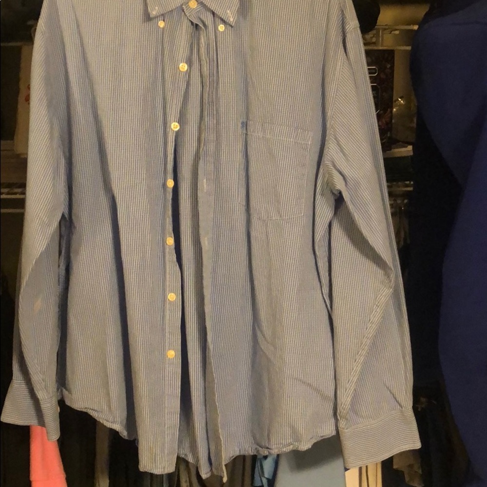 Men's large izod blue with white stripes